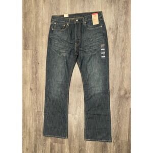Levi's 527 Jeans Mens 36x34 Blue Slim Bootcut‎ Dark Denim Whisker Cowboy Western